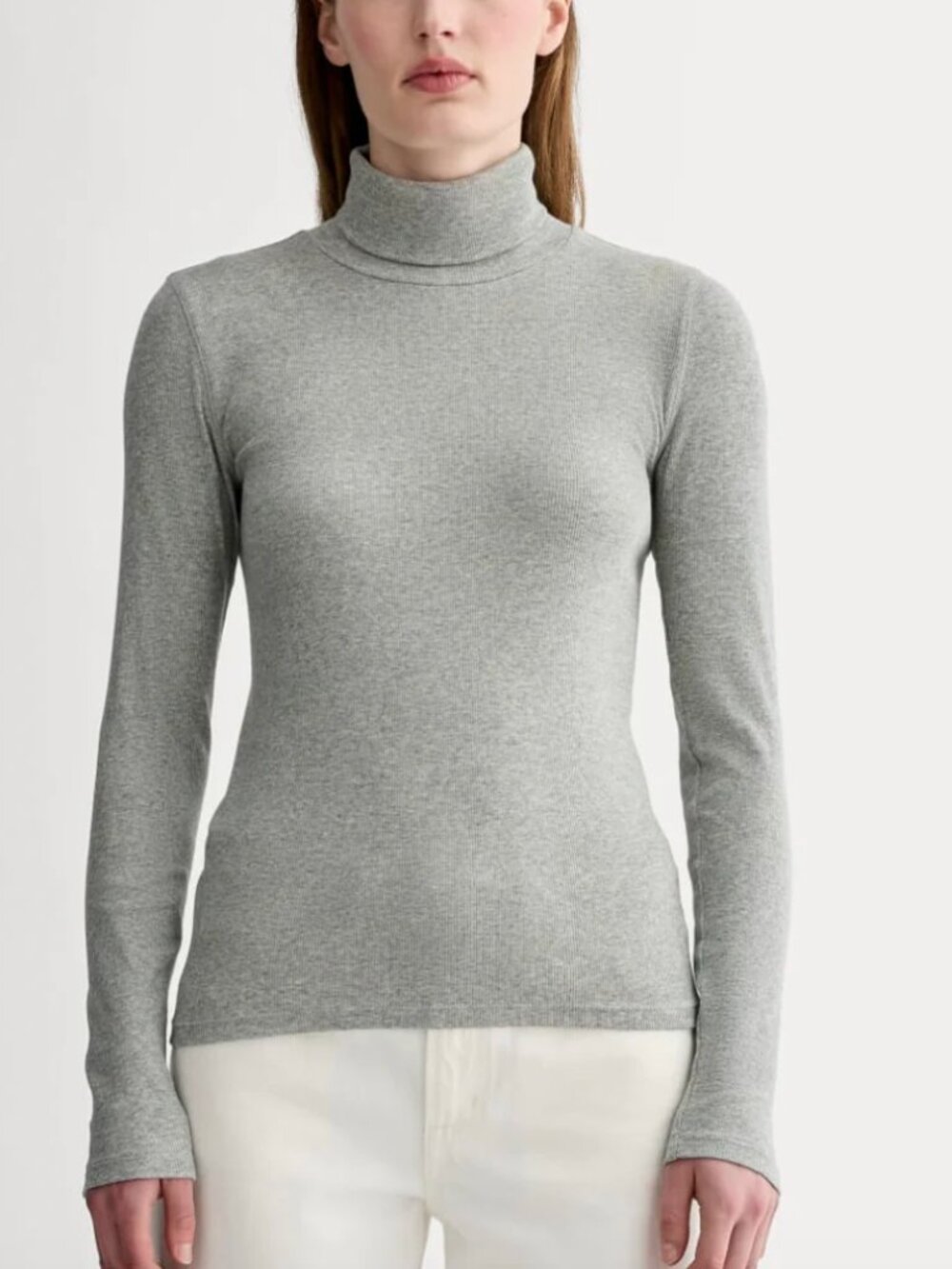Everlane Women's Ribbed Turtleneck, Heather Gray, Size Small